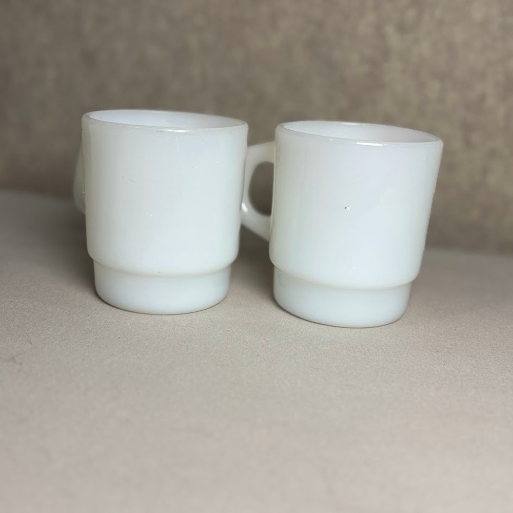 Fire-King McDonalds Mug Set 2 White Milk Glass Y2K Retro Good Morning Mug VTG - Picture 7 of 7